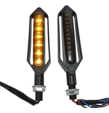 Par Pisca Led Moto Universal Sequencial 